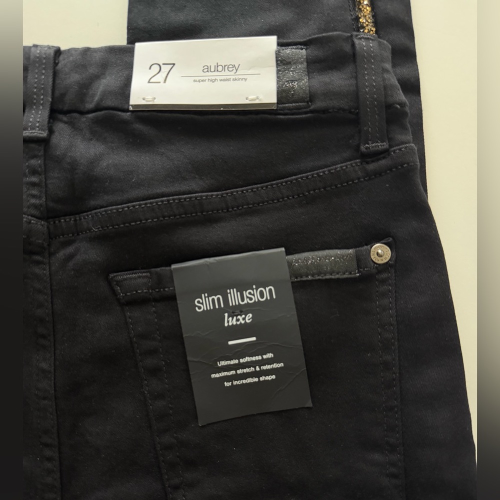 NWT 7 for All Makind Aubrey Caviar Side Stripe Slim Illusion Jeans in Luxe  27
* - Picture 9 of 11